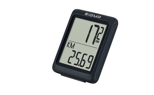 Przewodowy licznik rowerowy Sigma BC 5.0 WR z dużym wyświetlaczem i jednym przyciskiem