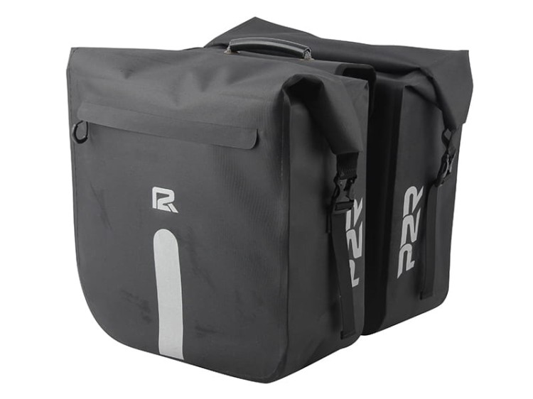 Podwójna sakwa rowerowa P2R Loadman WP2 z gładkiego, wodoodpornego materiału PVC