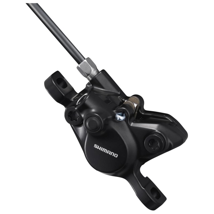 Czarny zacisk hamulca hydraulicznego Shimano BR-MT200 z żywicznymi klockami B05S