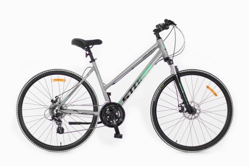 Damski rower crossowy STORM Cross Aero Lady 2.0 srebrno-morski na kołach 28 cali z hamulcami tarczowymi Shimano