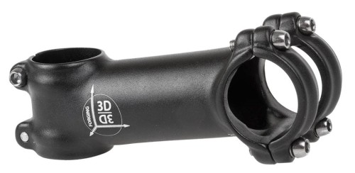 Czarny aluminiowy wspornik kierownicy M-WAVE Ahead 31.8 mm o długości 100 mm i kącie nachylenia 7 stopni