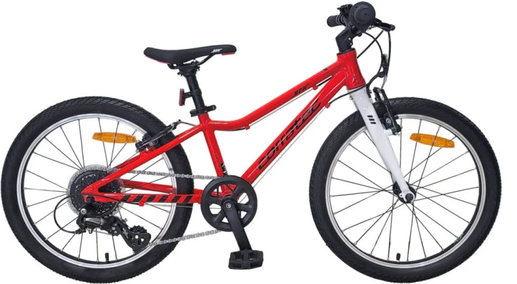 Lekki rower dziecięcy Corratec BOW UL 20 cali czerwony o wadze 7,9 kg z napędem Shimano Altus