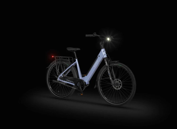 Elektryczny rower miejski Ecobike LX 100 Automatic Pearl z przednią lampką