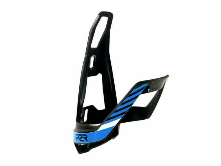 Koszyk na bidon P2R HUGG czarno-niebieski połysk z bocznym dostępem