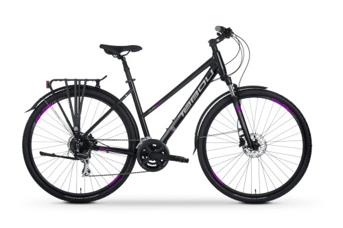 Rower crossowy damski Tabou Flow 2.0 EQ W czarno-różowy