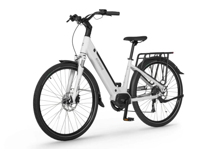 Damski e-bike Ecobike LX 100 White widok z lewej strony na silnik centralny i niską ramę