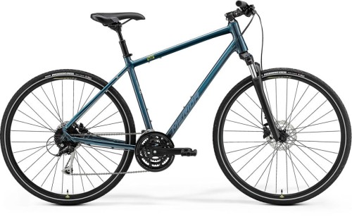 Niebieski rower crossowy Merida Crossway 100 w rozmiarze XS na kołach 700c.