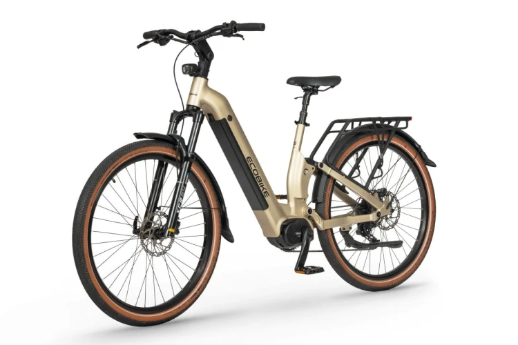 Rower elektryczny z pełnym zawieszeniem i ramą low step Ecobike Flex titan