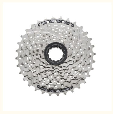 8-rzędowa kaseta rowerowa Shimano CS-HG41 o stopniowaniu 11-34T w technologii HyperGlide