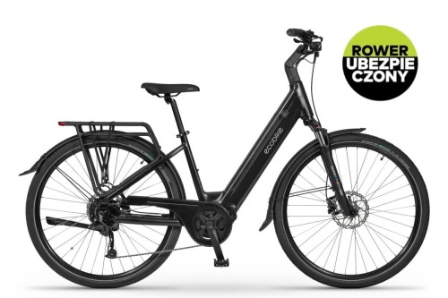 Rower elektryczny miejski Ecobike LX100 630Wh czarny z ubezpieczeniem