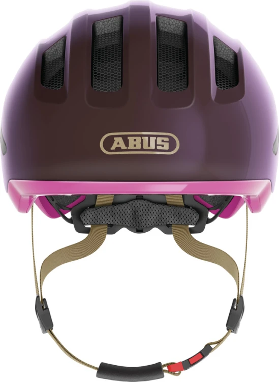 Kask Abus Smiley 3.0 ACE LED royal purple S – widok z przodu i z boku