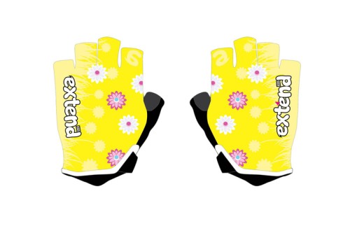 Rękawiczki EXTEND junior Nubbi yellow 2-4 years – wierzch i spód dłoni