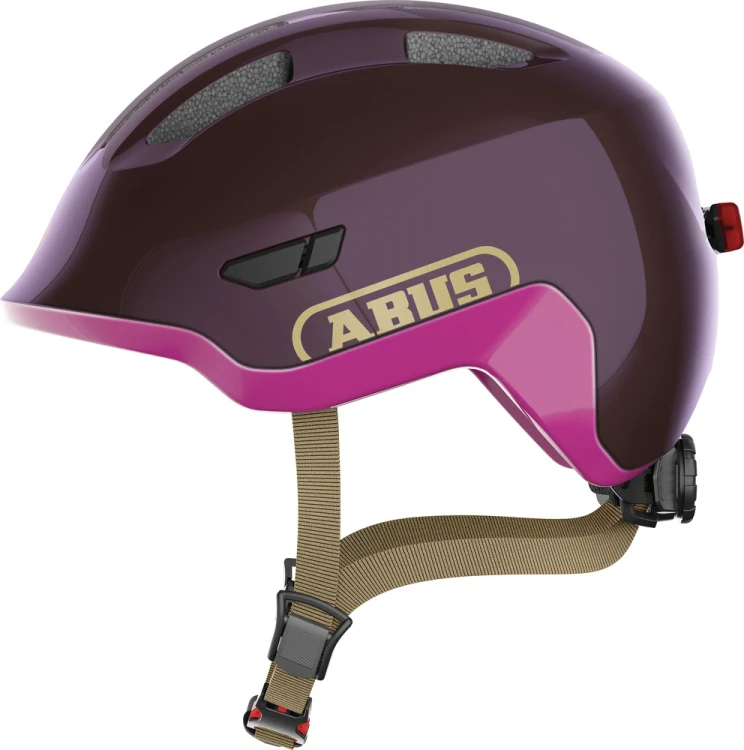 Kask Abus Smiley 3.0 ACE LED royal purple S – profil boczny i otwory wentylacyjne