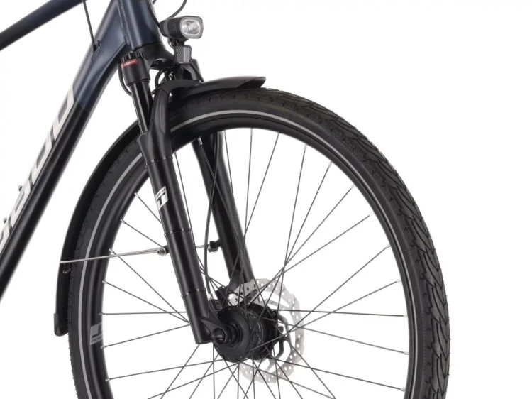 Rower trekkingowy TABOU Kinetic 6 czarny – widelec przedni amortyzowany, koło i hamulec tarczowy