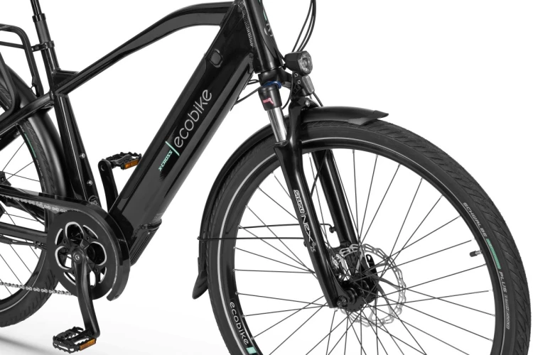 Rower elektryczny ECOBIKE X-Cross 21" 630Wh Black – silnik elektryczny Ecobike widok z lewej strony
