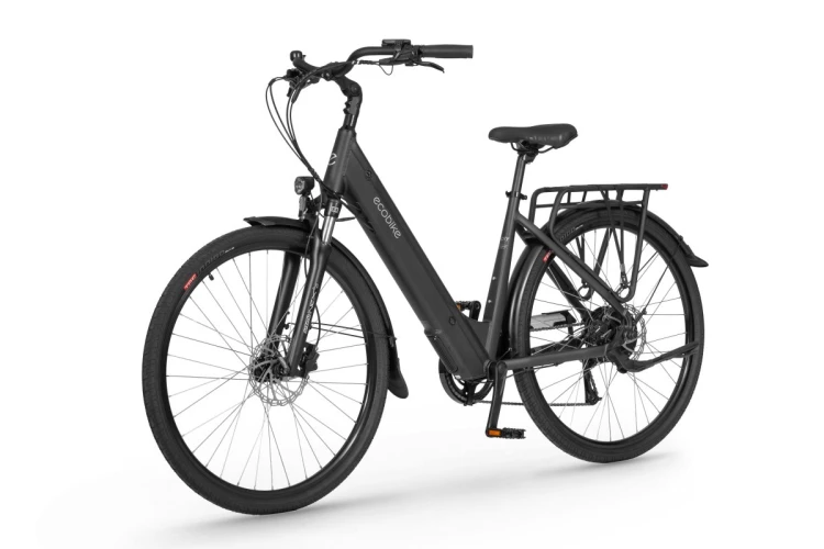 Rower elektryczny miejski ECOBIKE X-City czarny – kokpit, kierownica i wyświetlacz LCD