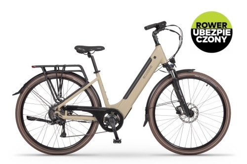 Rower elektryczny ECOBIKE X-City Cappuccino 630Wh – profil boczny