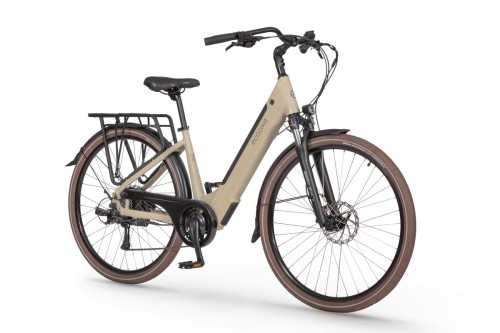 Rower elektryczny ECOBIKE X-City Cappuccino 630Wh – widok z perspektywy z prawej strony