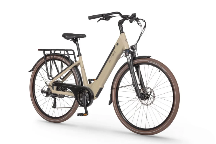 Rower elektryczny ECOBIKE X-City Cappuccino 630Wh – widok z perspektywy z prawej strony