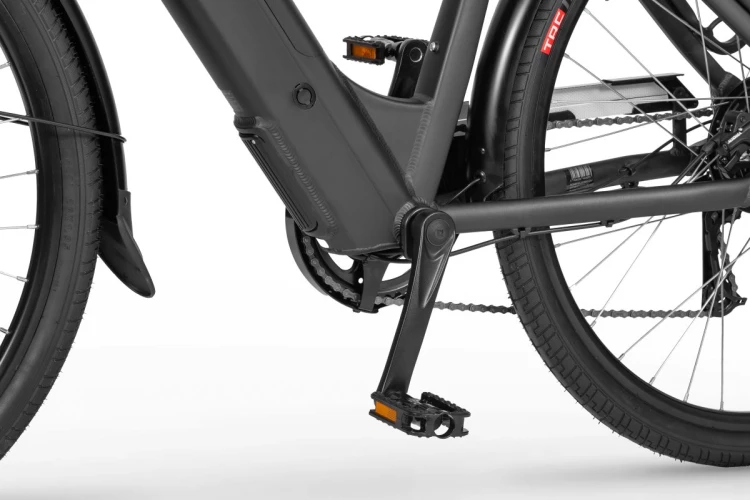 Rower elektryczny miejski ECOBIKE X-City czarny – wyświetlacz LCD połączony z aplikacją mobilną na smartfonie