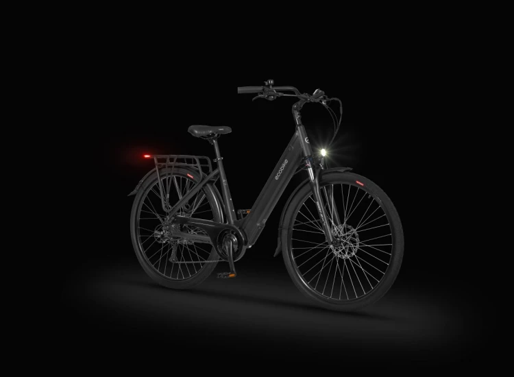 Rower elektryczny miejski ECOBIKE X-City czarny – pakiet darmowego ubezpieczenia w cenie roweru