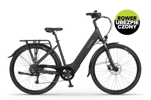 Rower elektryczny miejski ECOBIKE X-City czarny – profil boczny