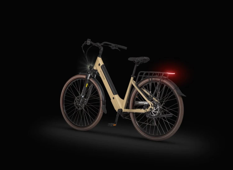 Rower elektryczny ECOBIKE X-City Cappuccino 630Wh – silnik elektryczny Ecobike widok z lewej strony