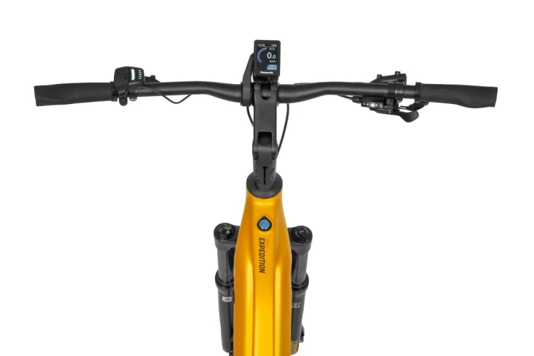 Rower elektryczny ECOBIKE Expedition SUV 1080Wh żółty – centralny silnik elektryczny i mechanizm korbowy