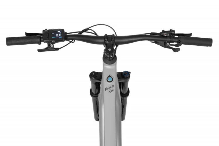 Rower elektryczny ECOBIKE Mauler L/XL 1080Wh szary – kokpit, kierownica i wyświetlacz LCD