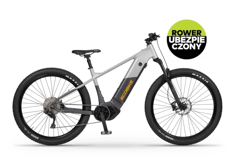 Rower elektryczny ECOBIKE Mauler L/XL 1080Wh szary – wyświetlacz LCD połączony z aplikacją mobilną na smartfonie