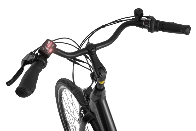 Rower elektryczny miejski ECOBIKE Basic black AXA – silnik elektryczny Ecobike widok z lewej strony