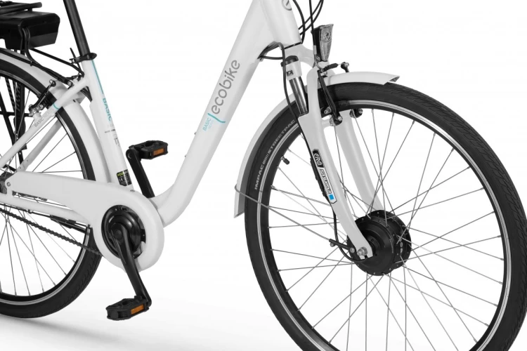 Rower elektryczny miejski ECOBIKE Basic Nexus – silnik elektryczny Ecobike widok z lewej strony