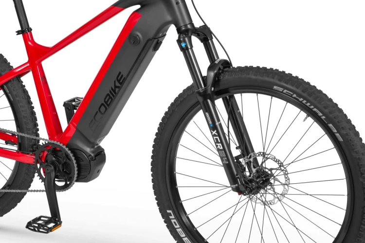 Rower elektryczny ECOBIKE RX500 960Wh 19" czarny – silnik elektryczny Ecobike widok z lewej strony