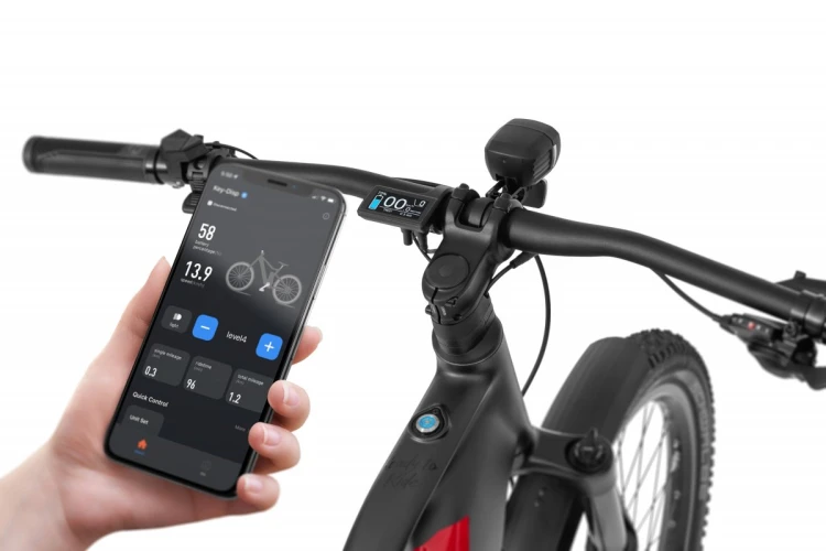 Rower elektryczny ECOBIKE RX500 21" SUV czarny – amortyzator przedni, koło i zintegrowana bateria w ramie