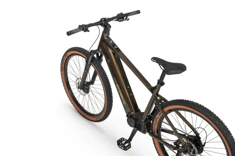 Rower elektryczny ECOBIKE SX300 21" green – kokpit, kierownica i wyświetlacz LCD