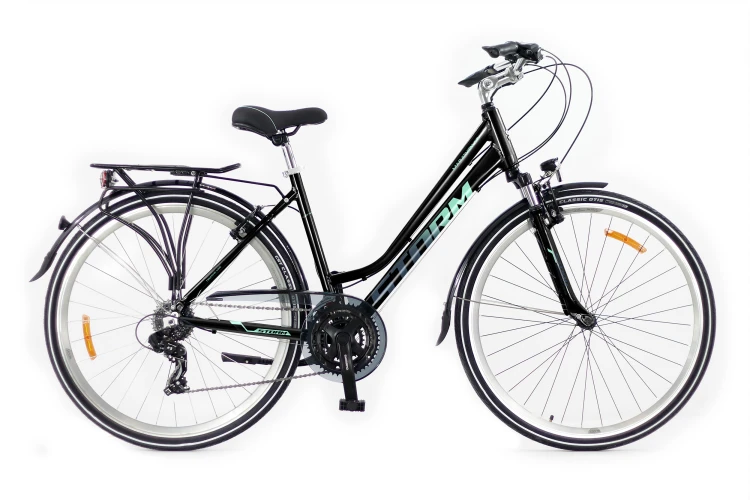 Rower trekkingowy STORM Marathon 1.0 lady 17" czarno-miętowy