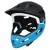 Kask PROX Cage II FullFace niebiesko-czarny M – widok od tyłu z pokrętłem regulacji i odblaskami