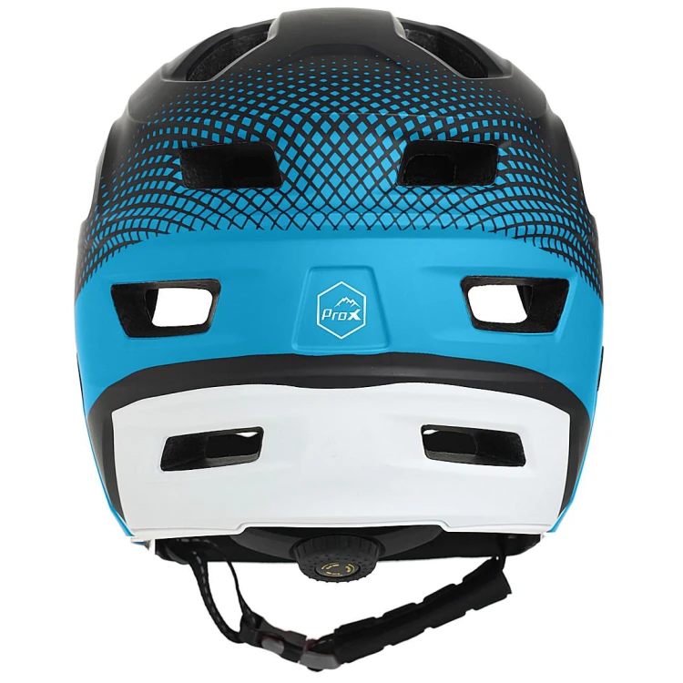 Kask PROX Cage II FullFace niebiesko-czarny M – zapięcie magnetyczne pod brodą i system dopasowania