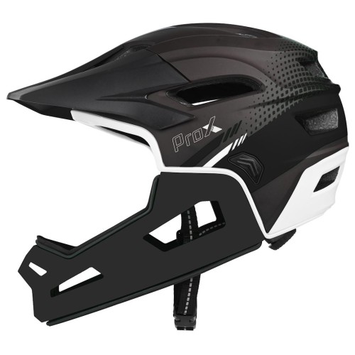 Kask PROX Cage II FullFace tytanowo-czarny M – widok z przodu i z boku