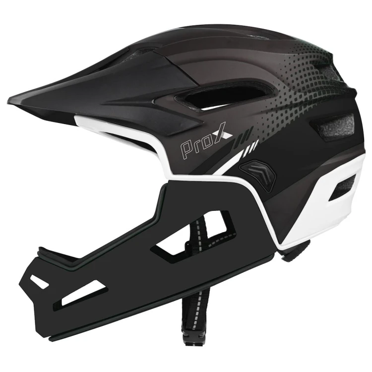 Kask PROX Cage II FullFace tytanowo-czarny M – widok z przodu i z boku