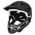 Kask PROX Cage II FullFace tytanowo-czarny M – widok od tyłu z pokrętłem regulacji i odblaskami