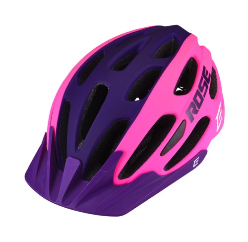Kask EXTEND Rose pink - night violet M/L (58 - 62cm) - widok profilowy z boku kasku rowerowego