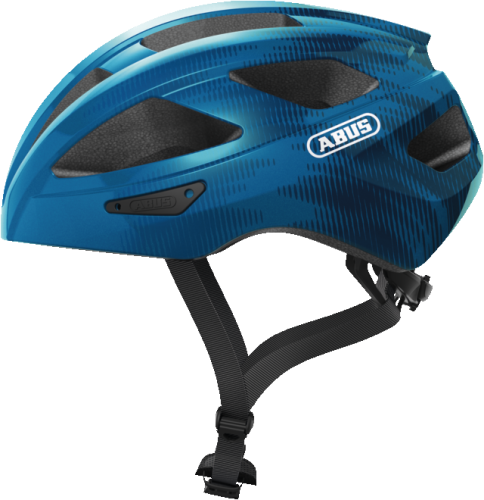 Kask Abus Macator steel blue M widok główny profilowy kasku rowerowego