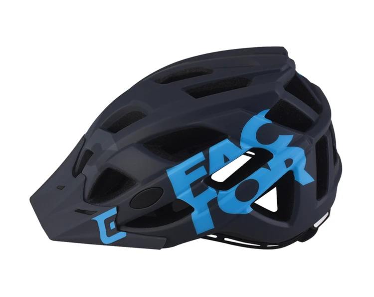 Kask EXTEND Factor dark grey - sky blue S/M(55 - 58cm) - rzut z perspektywy przedniej z wentylacją