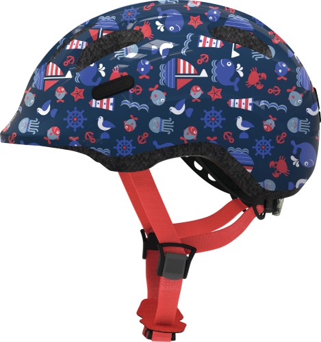 Kask Abus Smiley 2.0 blue maritim S – widok główny profilowy kasku rowerowego