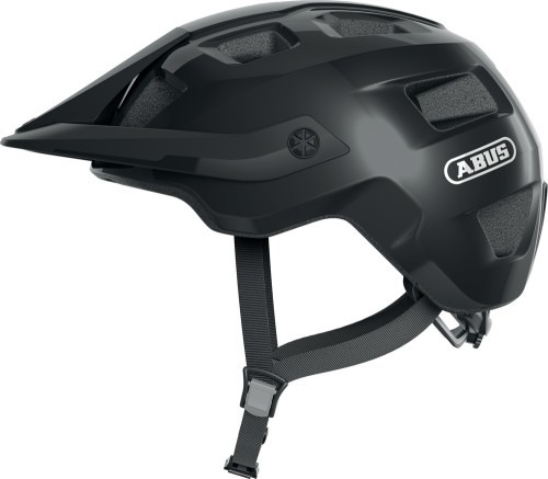Kask Abus MOTRIP shiny black M – widok główny profilowy kasku rowerowego