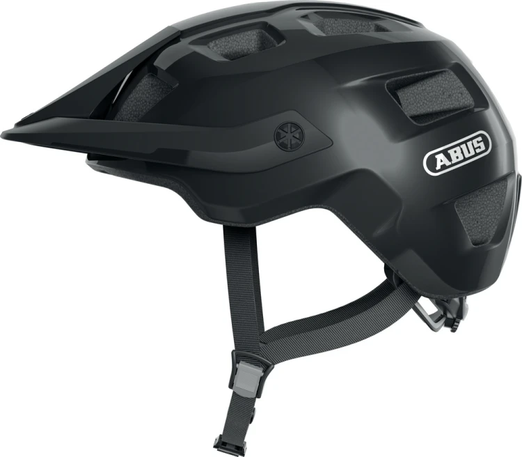 Kask Abus MOTRIP shiny black M widok główny profilowy kasku rowerowego