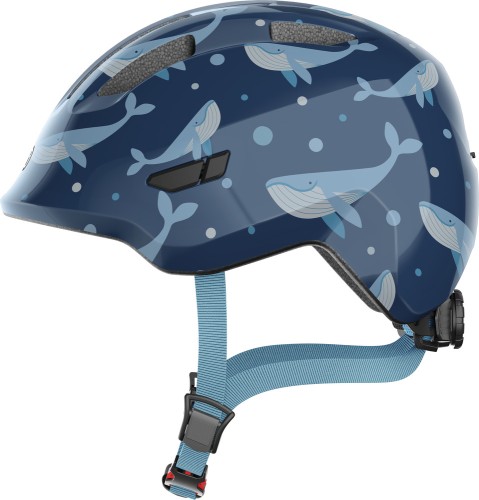 Kask Abus Smiley 3.0 blue whale M - widok profilowy z boku kasku rowerowego
