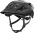 Kask Abus Aduro 3.0 velvet black S - ujęcie 3/4 z przodu z daszkiem ochronnym i paskami