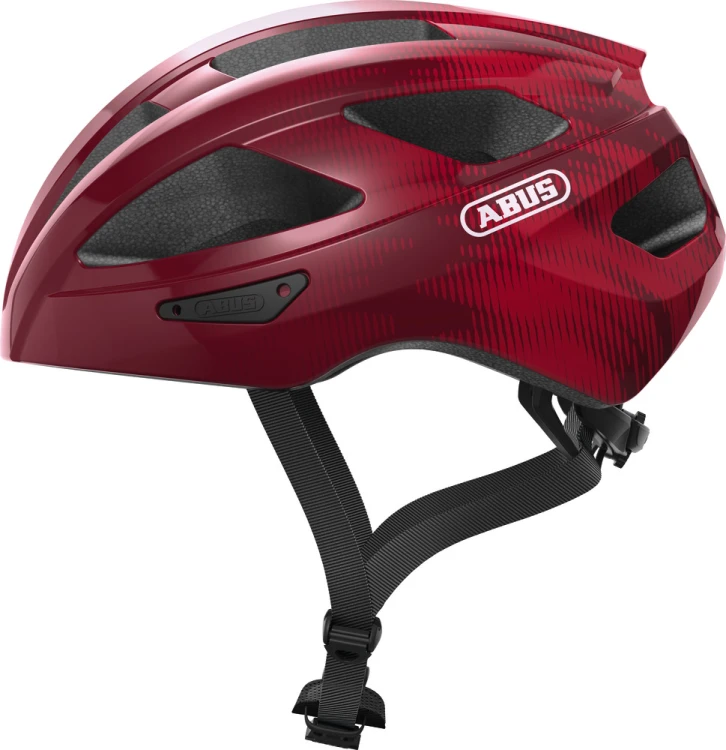 Kask Abus Macator bordeaux red (bordowy) - widok od tyĹ‚u z pokrÄ™tĹ‚em regulacyjnym
